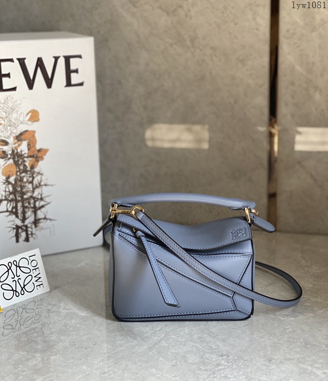 Loewe專櫃經典款2022新顏色迷你女包 羅意威Puzzle系列Mini女款手提肩背包小牛皮幾何包 10173 lyw1081