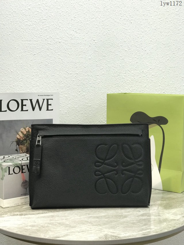 Loewe專櫃新款男士手拿包 羅意威顆粒紋T pouch系列手包 型號11038 lyw1172