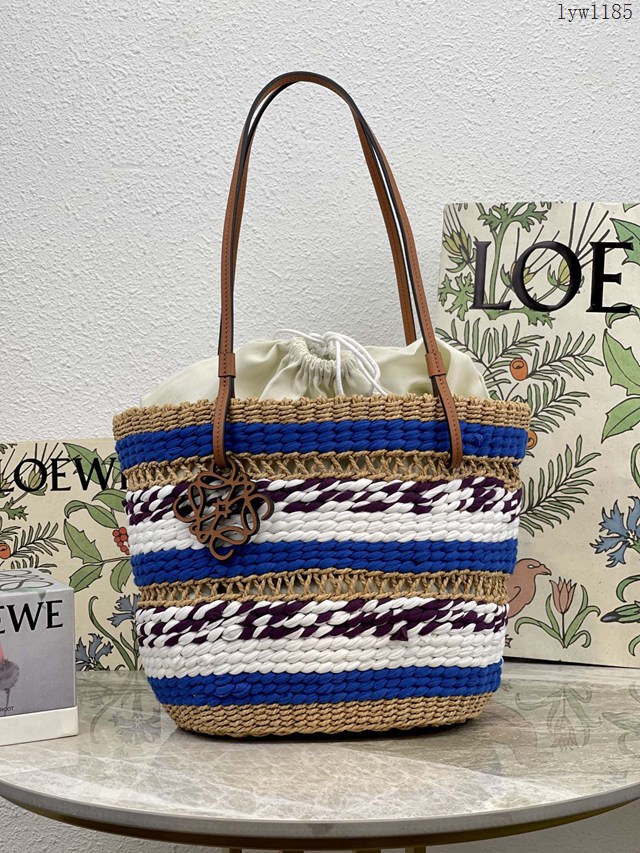 Loewe專櫃羅意威經典大象草手工編織包Basket Tote籃子手袋手提包 10125 lyw1185