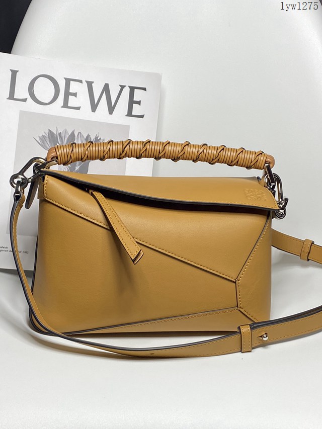 Loewe專櫃羅意威Puzzle女款系列小號新款拼色編織手提肩背包 lyw1275