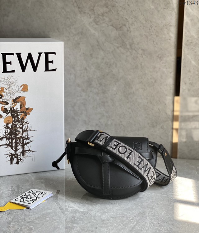 Loewe專櫃2022新款升級版字母寛肩帶馬鞍包 羅意威MiniGateDual手袋斜挎女包腰包胸包 10121 lyw1343