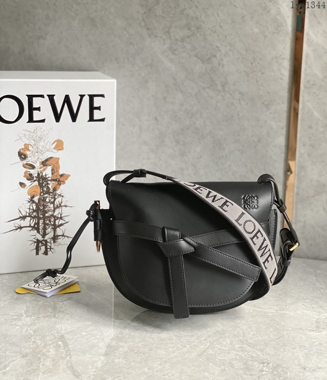 Loewe專櫃2022新款升級版字母寛肩帶馬鞍包 羅意威MiniGateDual手袋 男女款單肩斜挎腰包胸包 10183 lyw1344