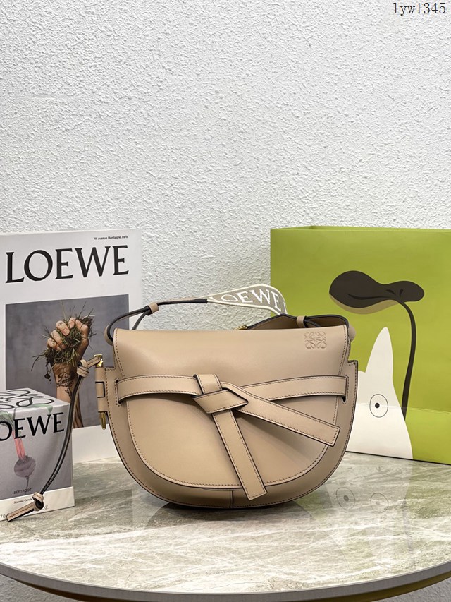 Loewe專櫃2022新款升級版字母寛肩帶馬鞍包 羅意威MiniGateDual手袋 男女款單肩斜挎腰包胸包 10183 lyw1345