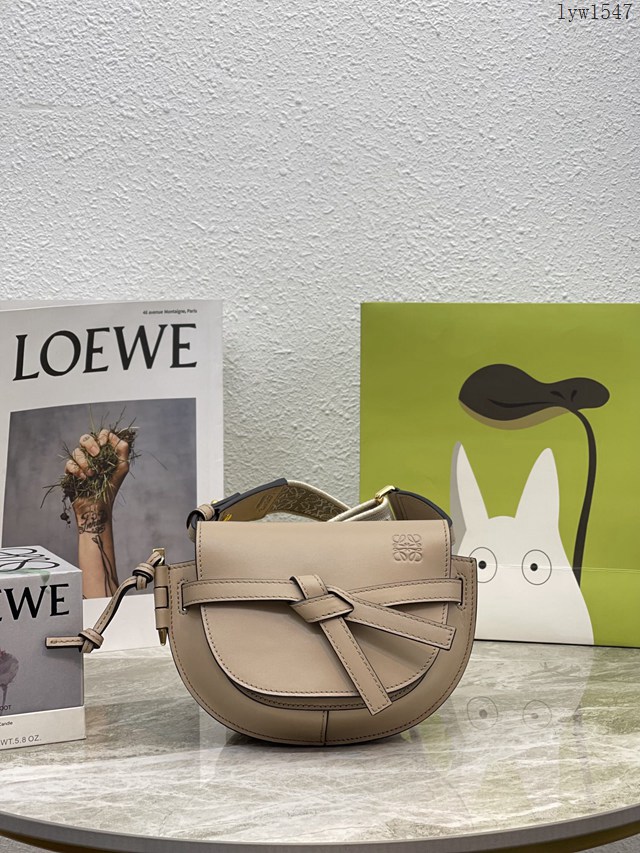 Loewe專櫃2022新款升級版字母寛肩帶馬鞍包 羅意威MiniGateDual手袋斜挎女包腰包胸包 10121 lyw1547