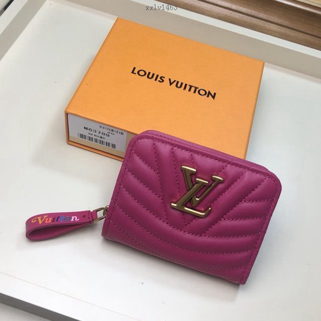 路易威登LV錢包 LV女士拉鏈零錢包 M63789 枚紅色 Louis Vuitton New Wave拉鏈錢夾 xxlv1463