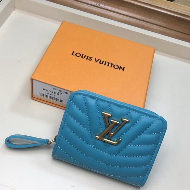 路易威登LV錢包 LV女士拉鏈零錢包 M63789 藍色 Louis Vuitton New Wave拉鏈錢夾 xxlv1465