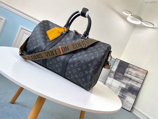 路易威登LV旅行包 M40569 棕肩帶 Keepall 45旅行袋 LV新版男士旅行袋 xxlv2955