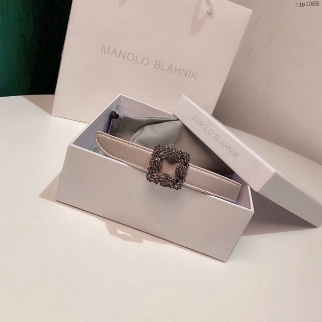 馬諾洛新品女士皮帶 Manolo Blahnik真絲面配牛皮底腰帶  jjp1068