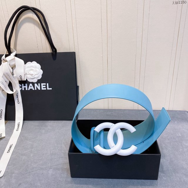 Chanel經典款女士皮帶 香奈兒cc烤漆logo扣雙面可用小牛皮腰帶  jjp1150