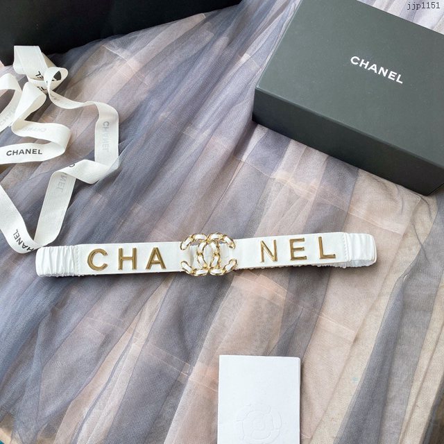 Chanel經典款女士皮帶 香奈兒cc經典logo扣精品彈力扣腰帶  jjp1151