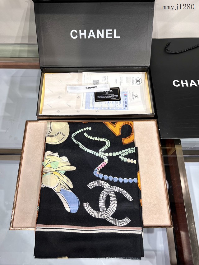 CHANEL專門店新款女士長巾 香奈兒山茶花羊絨大圍巾披肩 mmyj1280