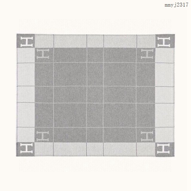 Hermes專櫃新款愛馬仕極品雙面提花羊絨毯裝飾毯 mmyj2317