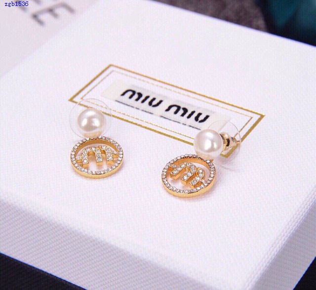 Miumiu專櫃一比一複刻新款繆繆m字耳釘耳環 zgb1536