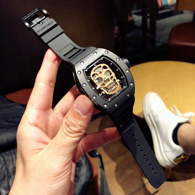 理查德米勒RICHARD MILLE 特别版RM052镂空骷髅头腕表男士腕表 gjs1812