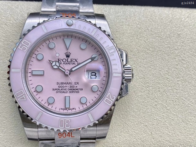 劳力士复刻手表 Rolex粉水鬼V2版本潜航者（水鬼）系列高端男表 gjs2454