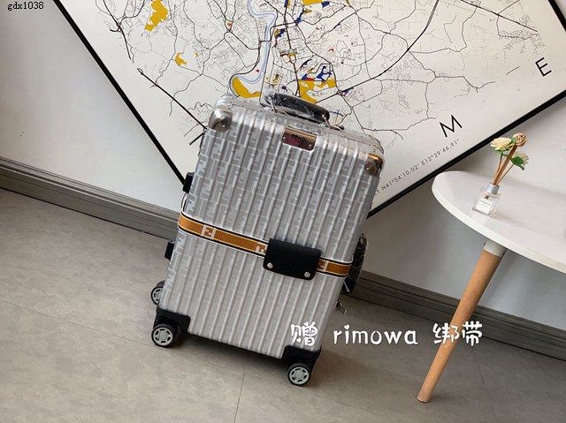 Fendi x rimowa聯名拉杆箱 滿箱雙F圖案男女款行李箱 全鋁鎂合金 gdx1038