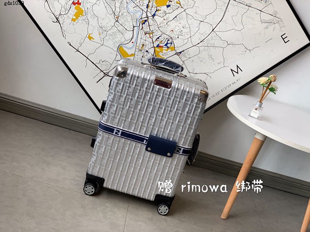 Fendi x rimowa聯名拉杆箱 滿箱雙F圖案男女款行李箱 全鋁鎂合金 gdx1039