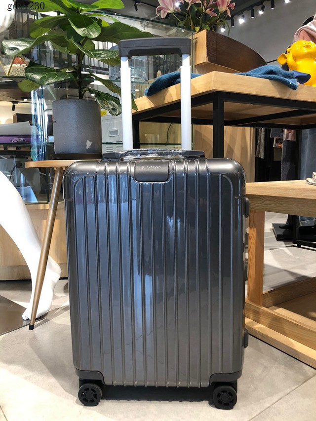 RIMOWA行李箱四輪拉杆箱 essential最新系列 日默瓦純PC高端拉杆箱 灰色 gdx1230