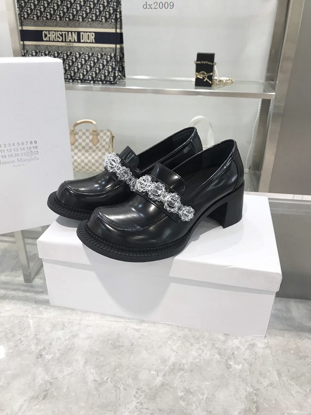 Maison Margiela MM6大頭瑪麗珍鞋 施華洛世奇水鑽 復古粗跟鞋學院風大頭娃娃單鞋 dx2009