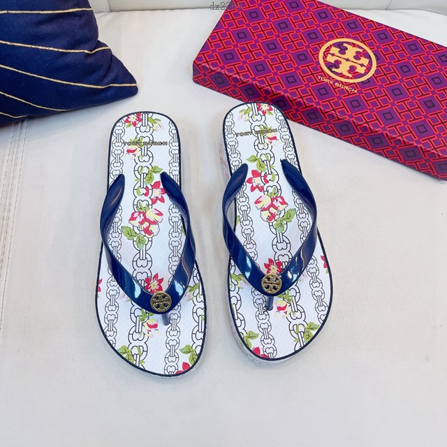 TORY BURCH2021年夏季新款女款坡跟人字拖TB官方春夏季主打款女士人字拖 dx2369