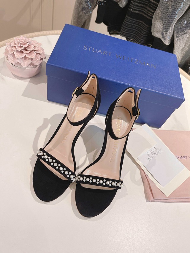 STUART WEITZMAN經典款高跟涼鞋 一字帶珍珠涼鞋 dx3256