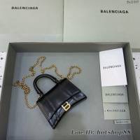 Balenciaga專櫃爆款手提女包 巴黎世家平紋黑金扣mini Hourglass沙漏包 fyj1007