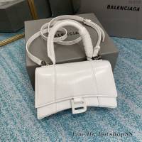 Balenciaga專櫃爆款手提肩背女包 巴黎世家升級版冰白B扣xs小號Hourglass沙漏包 fyj1028