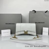 Balenciaga專櫃爆款鱷魚紋牛皮女包鏈條包 巴黎世家經典沙漏鏈條斜挎包 fyj1044