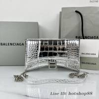 Balenciaga專櫃爆款鱷魚紋牛皮女包鏈條包 巴黎世家經典沙漏鏈條斜挎包 fyj1048