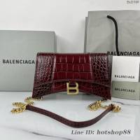 Balenciaga專櫃爆款鱷魚紋牛皮女包鏈條包 巴黎世家經典沙漏鏈條斜挎包 fyj1049