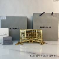 Balenciaga專櫃爆款鱷魚紋牛皮女包鏈條包 巴黎世家經典小號沙漏包鏈條斜挎包 fyj1053