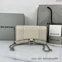 Balenciaga專櫃爆款鱷魚紋牛皮女包鏈條包 巴黎世家經典小號沙漏包鏈條斜挎包 fyj1055