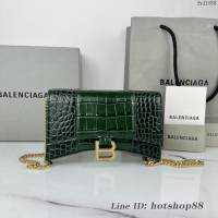 Balenciaga專櫃爆款鱷魚紋牛皮女包鏈條包 巴黎世家經典小號沙漏包鏈條斜挎包 fyj1058