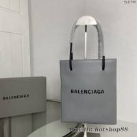 Balenciaga專櫃爆款牙籤紋小牛皮手提購物袋 巴黎世家小號方形購物包 fyj1096