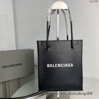 Balenciaga專櫃爆款牙籤紋小牛皮手提購物袋 巴黎世家小號方形購物包 fyj1098