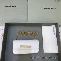 Balenciaga專櫃爆款鏈條女士小挎包 巴黎世家鏈條小號鱷魚白色Gossip bag斜挎包 92722型號 fyj1125