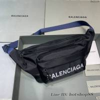 Balenciaga專櫃爆款男女同款腰包胸包 巴黎世家Wheel Logo刺繡腰包 fyj1129