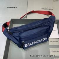 Balenciaga專櫃爆款男女同款腰包胸包 巴黎世家Wheel Logo刺繡腰包 fyj1130