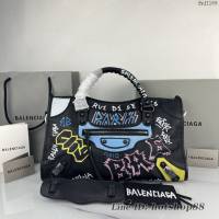 Balenciaga專櫃爆款塗鴉機車包 巴黎世家手提單肩背款大號塗鴉包 fyj1169