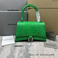 Balenciaga專櫃爆款電光綠鱷魚紋S號Hourglass沙漏包 巴黎世家頂級原單手提肩背包 款號：8895 fyj1220