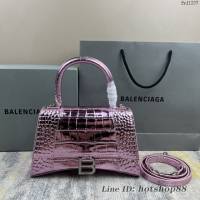 Balenciaga專櫃爆款新色鱷魚紋S號Hourglass沙漏包 巴黎世家頂級原單手提肩背包 款號：8895 fyj1237