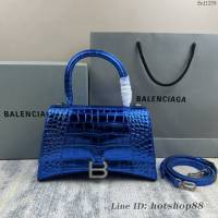 Balenciaga專櫃爆款新色鱷魚紋S號Hourglass沙漏包 巴黎世家頂級原單手提肩背包 款號：8895 fyj1239