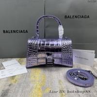 Balenciaga專櫃爆款新色xs號鱷魚紋Hourglass沙漏包 巴黎世家頂級原單手提肩背包 款號：8896 fyj1240