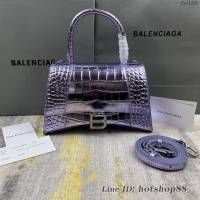 Balenciaga專櫃爆款新色鱷魚紋S號Hourglass沙漏包 巴黎世家頂級原單手提肩背包 款號：8895 fyj1241