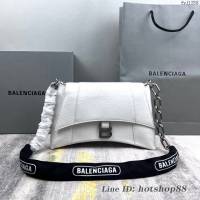 Balenciaga專櫃爆款鱷魚紋女士皮包 巴黎世家2022鏈條包Downtown S號單肩包 款號:8509 fyj1258