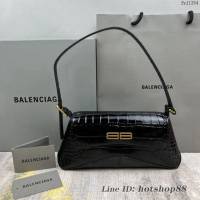 Balenciaga專櫃2022爆款XX系列腋下包 巴黎世家鱷魚黑肩背女包 fyj1264