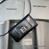 Balenciaga專櫃爆款女包 巴黎世家最新黑色沙漏B扣WOC單肩包斜挎包 fyj1290