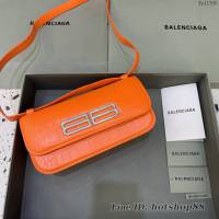 Balenciaga專櫃爆款大號鱷魚橙肩背包 巴黎世家新款Gossip bag斜挎包 fyj1305