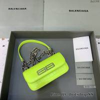 Balenciaga專櫃爆款小號鱷魚螢光綠肩背包 巴黎世家新款Gossip bag斜挎包 fyj1308