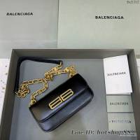 Balenciaga專櫃爆款小號牙籤紋黑肩背包 巴黎世家新款Gossip bag斜挎包 fyj1312